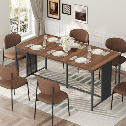 63" Dining Table for 6-8 People, Modern Large Kitchen Table