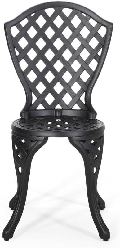 Metal Bistro Set, Bono Outdoor Patio Dining Set Garden Cafe Table and Chair Set for Balcony Porch Backyard Deck Lawn Outdoor Seating