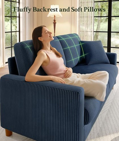 Welzona 70.2" Couches for living room, Comfy Corduroy Couch Set, Sofa Set