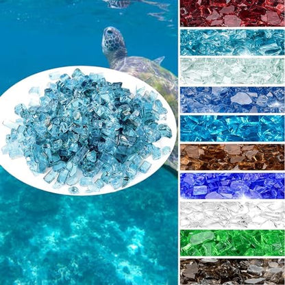 Onlyfire 10 lbs Fire Glass Rocks for Gas Propane Fire Pit and Fireplace