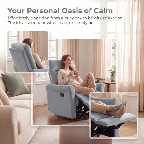 NicBex Manual Recliner Chair with Adjustable Backrest for Living Room, Gray
