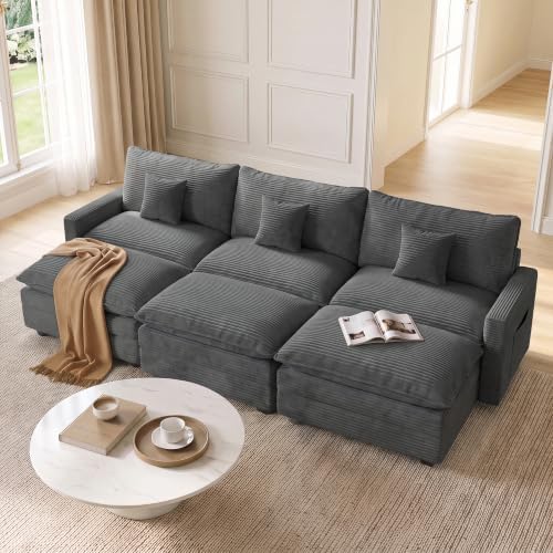 108 Inch Cloud Couch Sectional, Modular Sectional Sleeper Sofa