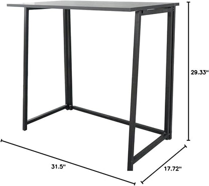 Ochine Modern 32" Folding Computer Desk, Space Saving Collapsible Desk for Home Office, Simple Laptop Writing Table for Working, Gaming Desk, 15mm Wood Material, 31.5 x 17.72 x 29.33 inches