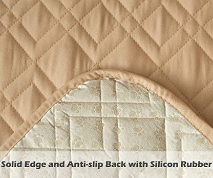 Ameritex Waterproof Nonslip Recliner Cover Stay in Place, Dog Chair Cover Furniture Protector, Ideal Recliner Slipcovers for Pets and Kids (Sand, 23")