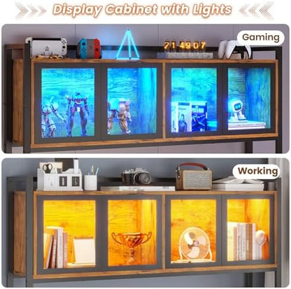 SEDETA L Shaped Gaming Corner Desk with Drawers, Hutch and Storage Shelves