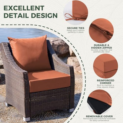Outdoor Chair Cushions, Waterproof & Fade Resistant Patio Cushions
