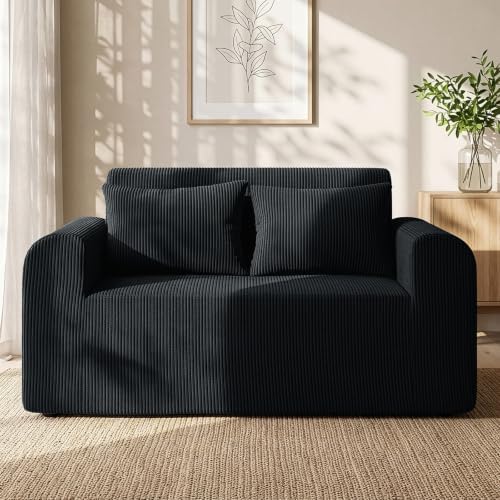 56'' Boneless Loveseat Couch, 2 Seater Boneless Couches for Living Room