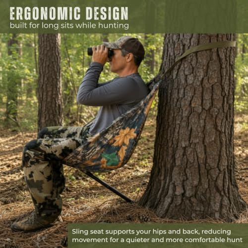 Hammock Chair, Portable Tree Seat for Deer Hunt, Forest Camo