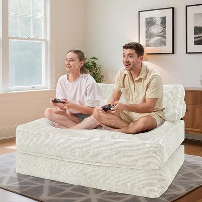 Folding Sofa Bed,Convertible Sleeper Chair Bed w/2-Pillow & Handle