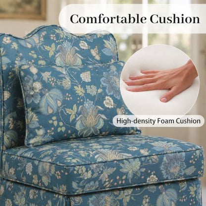 Floral Accent Chairs Set of 6, French-Inspired Lounge Chair