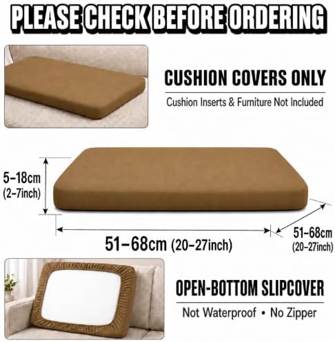 8Pcs Patio Cushion Covers, Outdoor Stretch Cushion Covers, Washable