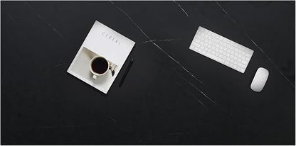 Kaboon Universal Tabletop 55"x20", Solid One-Piece Melamine Table Top, Double Desk L-Desk DIY, Home and Office,Cloud Atlas/Black Marble