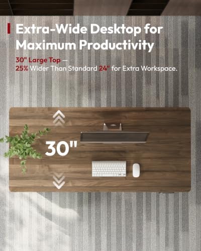 SANODESK Executive Standing Desk w/Drawers & Dual Motor, Walnut & 60"