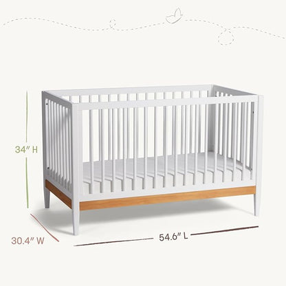 Little Seeds Clover 4-in-1 Convertible Baby Crib to Toddler Bed, Grove Green