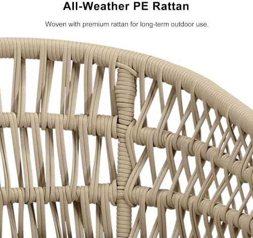 PURPLE LEAF Outdoor Dining Set 5 Pieces PE Rattan Aluminum Champagne