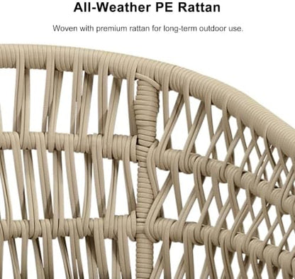 PURPLE LEAF Outdoor Dining Set 5 Pieces PE Rattan Aluminum Champagne