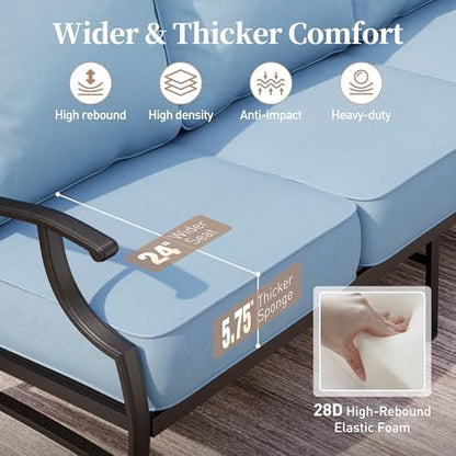 SUNSHINE VALLEY Metal Patio Furniture Sofa