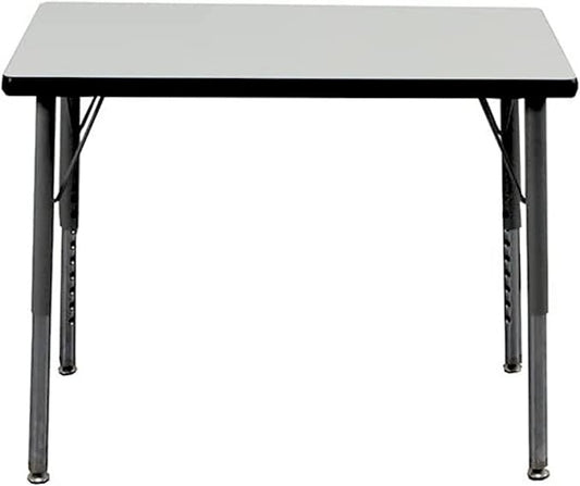 Rectangle Activity Kids Table About 24 x 36 inch (60 x 90cm) - Height Adjustable Legs - Durable Spray Edge - for Commercial Spaces