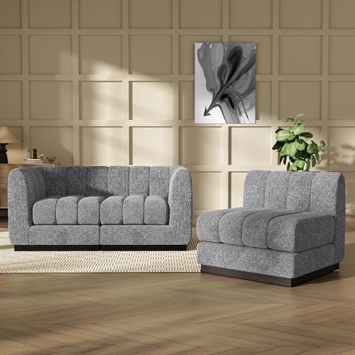 Morden Fort Oversized Sofa Couch Extra Deep Couch Modular Convertible Sectional Sofa Set Comfy Modern Sofas Couches for Living Room Apartment Bedroom Chenille