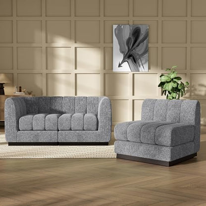Morden Fort Oversized Sofa Couch Extra Deep Couch Modular Convertible Sectional Sofa Set Comfy Modern Sofas Couches for Living Room Apartment Bedroom Chenille