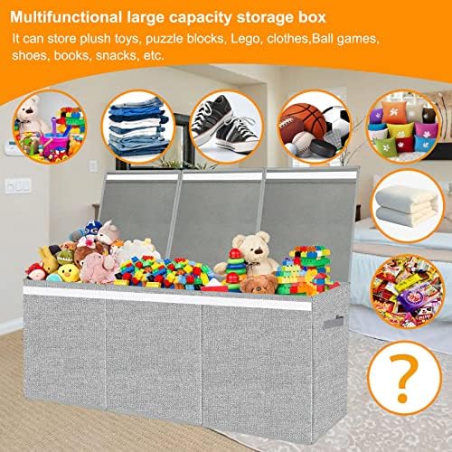 Pantryily Extra Large Toy Box with Lid Foldable Plush Toy Organizer Chest