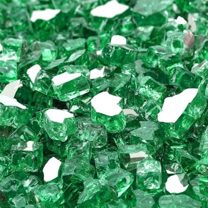 Mr. Fireglass 10 lb High Luster Fire Glass, 1/2 Inch Reflective Light Green