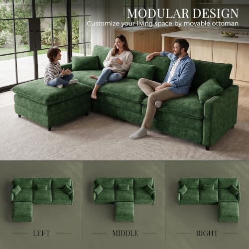 Modular Sofa Cloud Couch Sectional Couches for Living Room, Green