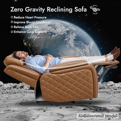 Watson & Whitely Zero Gravity Power Reclining Sofa with Console, Saddle