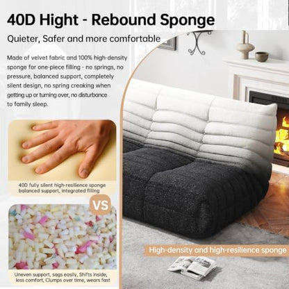 Loveseat Bean Bag Chair for Adults, Comfy Beanbag with Memory Foam
