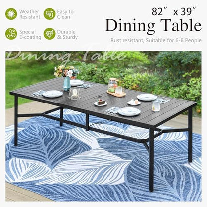 Sophia & William Outdoor Dining Set for 8 w/Swivel Mesh Chairs, Grey
