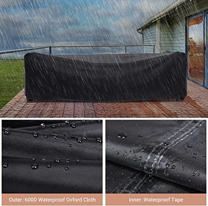 Outdoor Patio Furniture Covers Waterproof 102"Lx74"Wx28"H Black