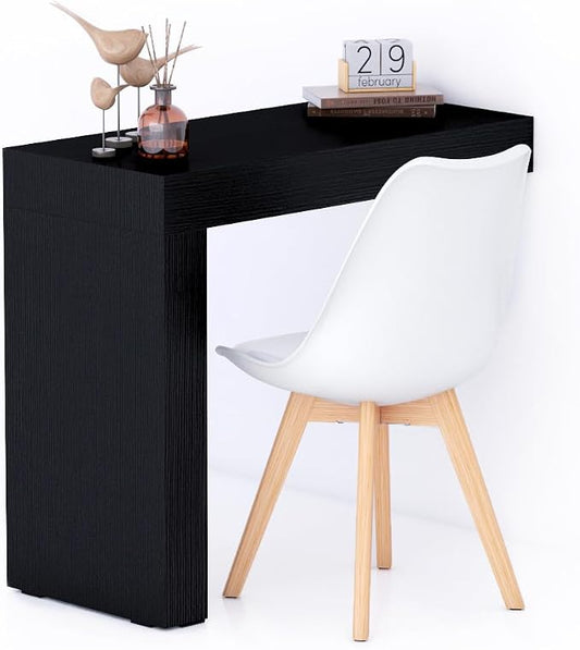 Mobili Fiver, Evolution Desk 70.9 x 15.7 in, Ashwood Black with One Leg, Made in Italy