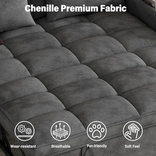 65'' Sleeper Sofa Pull Out Couches with Cup Holder for Apartments