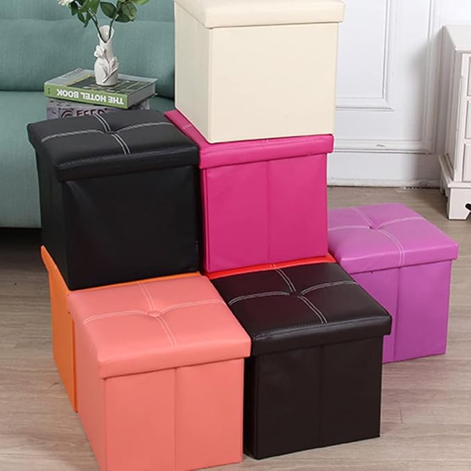 Zerodeko Boy Girl Folding Storage Cube Organizer Box for Toys Clothes and Books Lightweight Linen Basket Black for Home Travel Picnics and Camping