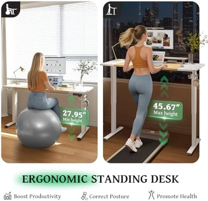 SIAGO 48 x 24 Inch Electric Standing Desk, 0.8 Inch Thick Tabletop