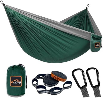 Camping Hammock, Super Lightweight Portable Parachute Hammock with Two Tree Straps Single or Double Nylon Travel Tree Hammocks for Camping Backpacking Hiking