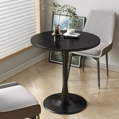 Round Dining Table 27.5" Circle Tulip Table for 4 People,Black