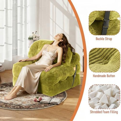 Folding Sofa Bed, Convertible Sleeper Chair with Back Support and Pillow