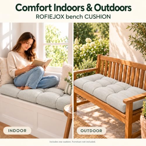Waterproof Outdoor/Indoor Bench Cushion, 42 x 16 x 4 Inch
