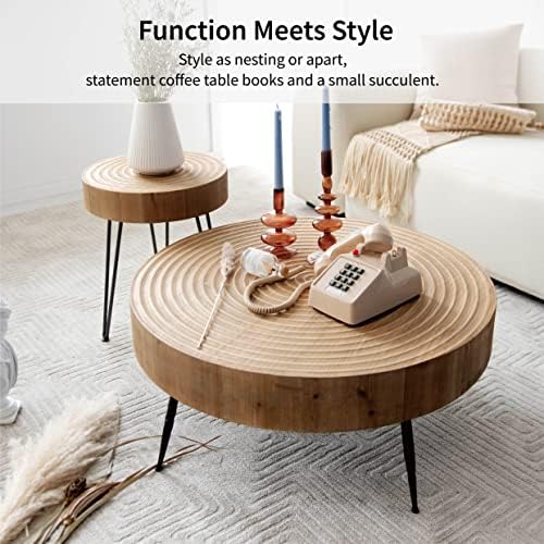 2-Piece Boho Farmhouse Nesting Table
