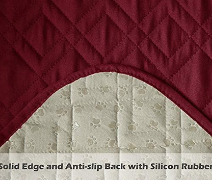Ameritex Waterproof Nonslip Recliner Cover Stay in Place, Dog Chair Cover Furniture Protector, Ideal Recliner Slipcovers for Pets and Kids (Burgundy, 23")