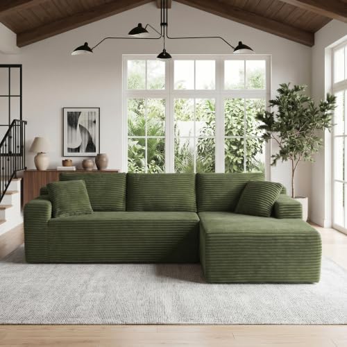 AUGOP Sectional Couches for Living Room Modern Modular Sofa with L-Shape Couchs Upholstered Boneless Couch Deep Seat Sectional Couch with Chaise