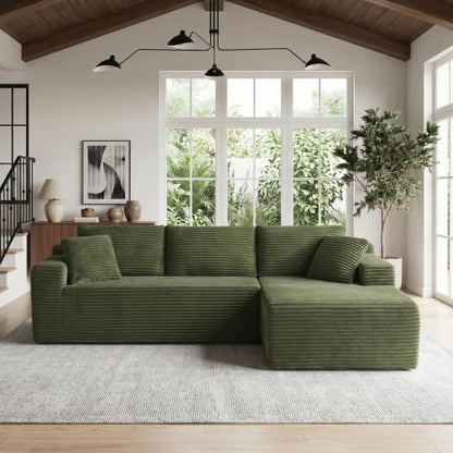 AUGOP Sectional Couches for Living Room Modern Modular Sofa with L-Shape Couchs Upholstered Boneless Couch Deep Seat Sectional Couch with Chaise