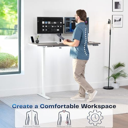 VIVO Electric Standing Desk, Solid 1-Piece 60" x 24" Dark Gray Top