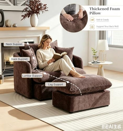 Oversized Swivel Accent Chair Set of 2 for Living Room Office