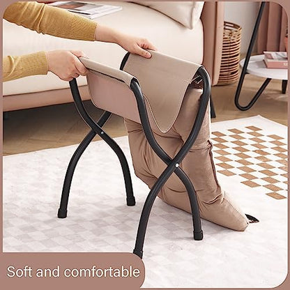 LITA Folding Ottoman, Foldable Footrest Stool, Portable Small Foot Stool for Couch, Collapsible Foot Rest Ottoman for Sofa, Accent Padded Ottomans for Lazy Chair, Living Room, Bedroom