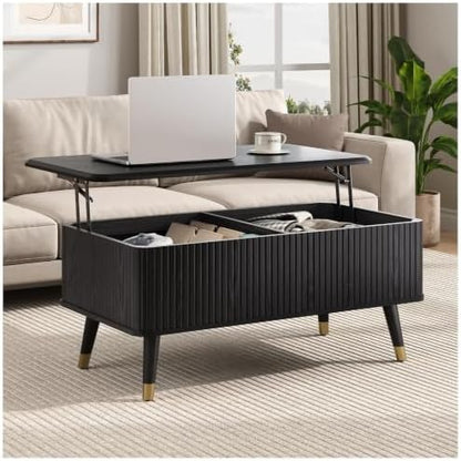 Black Lift Top Coffee Table with Storage for Living Room,38"