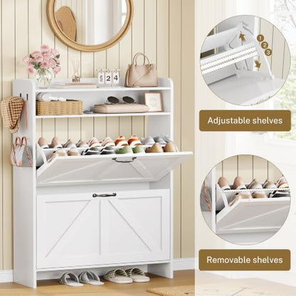 Shoe Storage Cabinet with 2 Flip Drawers for Entryway,Hallway