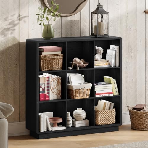 ChooChoo 9 Cube Storage Organizer, Wooden Bookcase with Storage, 43 Inch