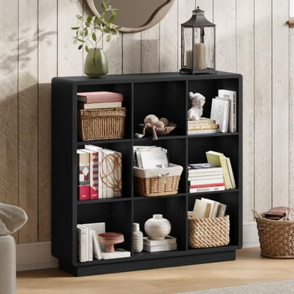 ChooChoo 9 Cube Storage Organizer, Wooden Bookcase with Storage, 43 Inch